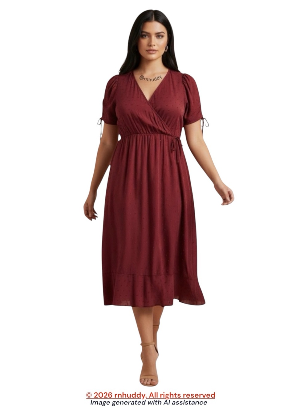 Torrid 1X Swiss dot surplice midi dress with pockets